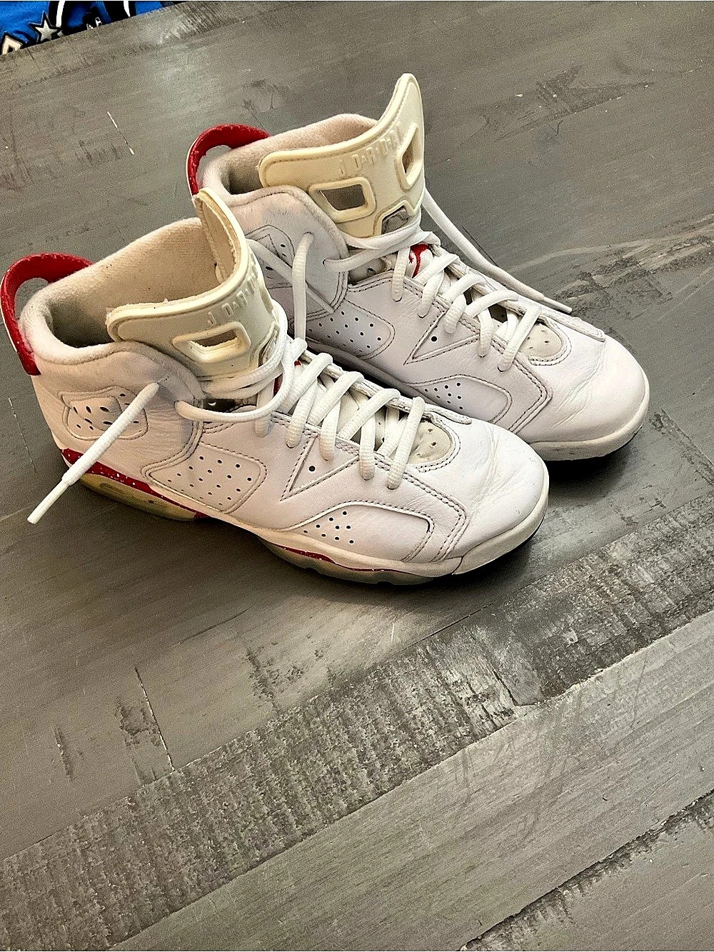 Nike Air Jordan 6 Retro Kids White & Red US 8.5